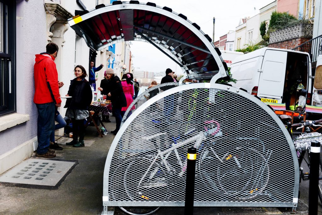 Photo of a bike hangar