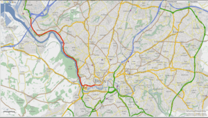 Portway A4 route that runs along the Western Harbour boundary, which follows Hotwell Road, Dowry Place and Oldfield Place