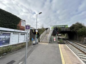 Lawrence Hill station stairwell to platform before development