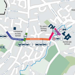 safer walking routes map in Midsomer Norton